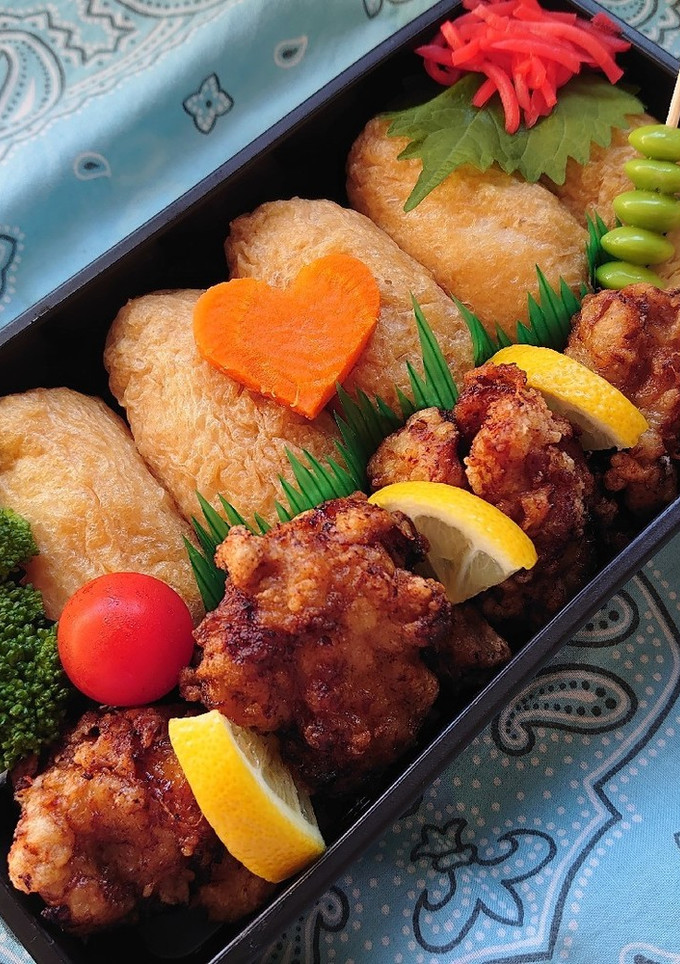 2020/9/2 お稲荷さん唐揚げ弁当-レシピのメイン写真