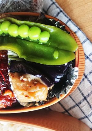 お弁当★ナスとスナップエンドウの梅肉和え-レシピのメイン写真