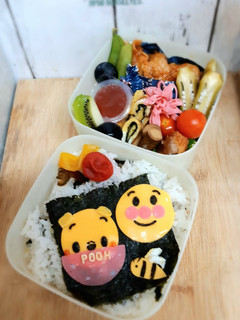 簡単キャラ弁まん丸プーさんとアンパンマン-レシピのメイン写真