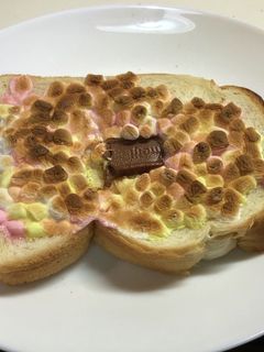 レンチンからのチョコマシュマロトースト-レシピのメイン写真