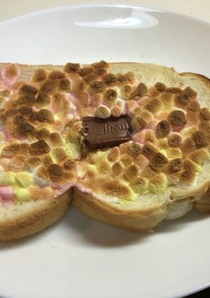 レンチンからのチョコマシュマロトースト-レシピのメイン写真