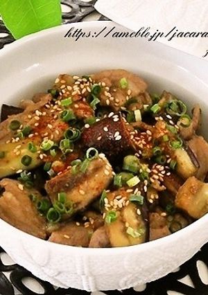ナスの豚カルビ丼-レシピのメイン写真