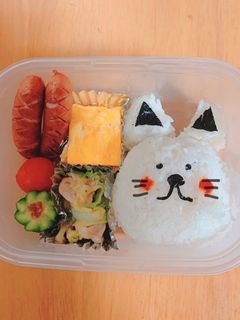 簡単♡キャラ弁♡ネコちゃんのおにぎり弁当-レシピのメイン写真