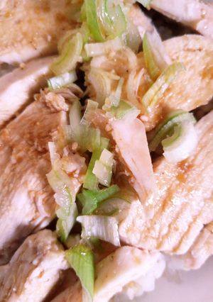 レンジ蒸し鶏　ヘルシー鶏胸肉♪-レシピのメイン写真