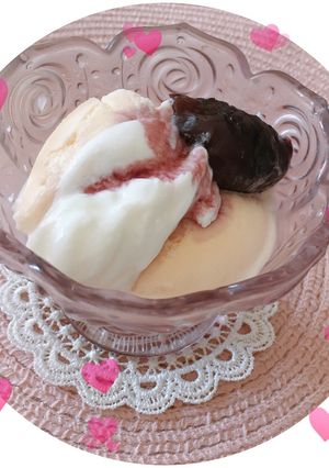 イチジクの赤ワイン煮❤アイスクリーム添え-レシピのメイン写真