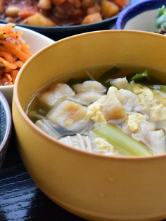 お麩とニラ・卵・きのこのお吸い物-レシピのメイン写真