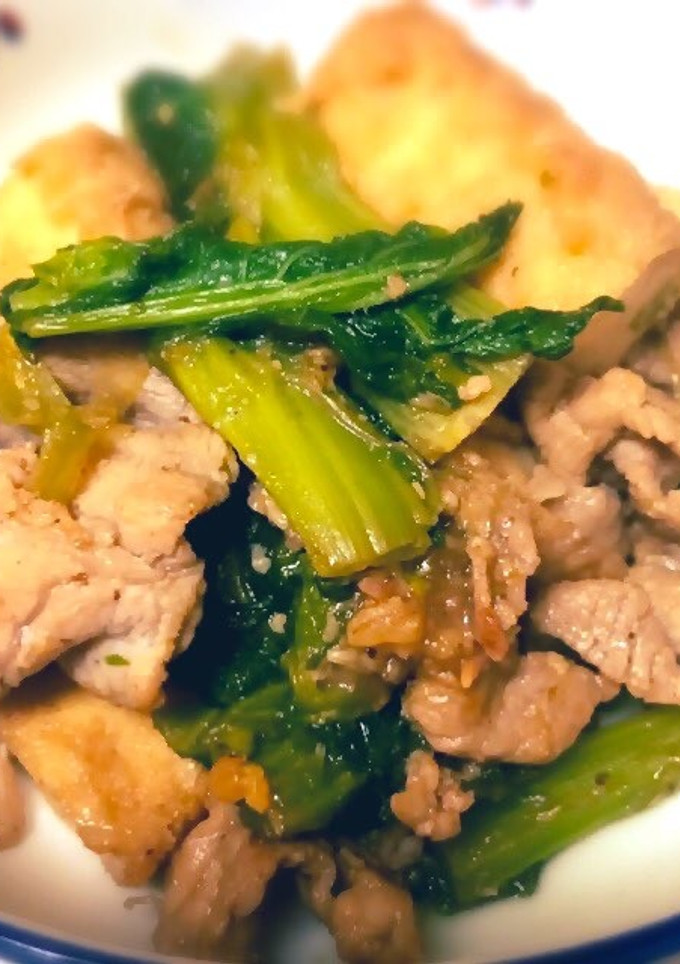 豚肉・厚揚げ・青物野菜の炒め物-レシピのメイン写真