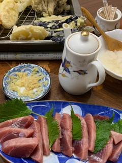 天ぷらとトロ鰹の刺身-レシピのメイン写真