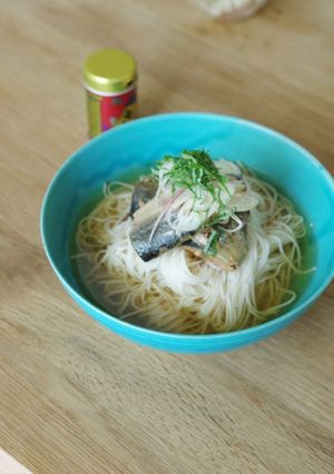 冷でも温でも！簡単サバ缶ソーメン-レシピのメイン写真