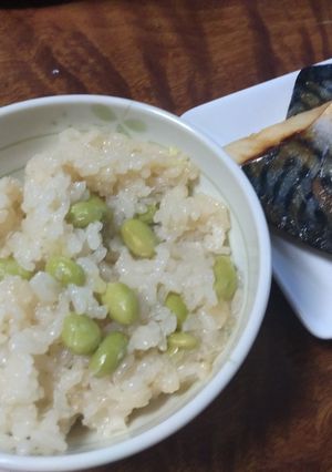 枝豆ご飯＆塩鯖♪炊飯器１つで2品完成！-レシピのメイン写真