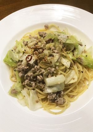 豚ひき肉とキャベツのパスタ-レシピのメイン写真