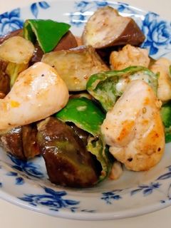 鶏ササミとナスとピーマンのマヨ炒め-レシピのメイン写真