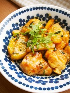 胸肉・じゃが芋・大葉のはちみつ照り焼き♪-レシピのメイン写真