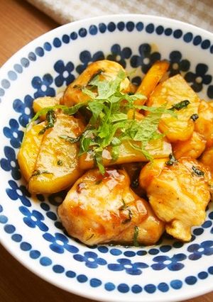 胸肉・じゃが芋・大葉のはちみつ照り焼き♪-レシピのメイン写真