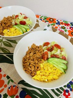 いろどり豊か♪洋風とりそぼろ丼-レシピのメイン写真