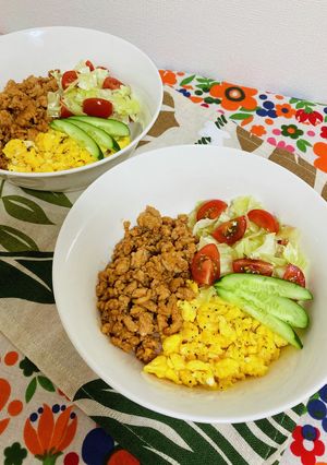 いろどり豊か♪洋風とりそぼろ丼-レシピのメイン写真
