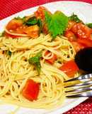 カンタン♪ベジ☆トマトの冷製パスタ♪