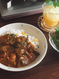 ナスとサバ水煮缶♡手抜きカレー-レシピのメイン写真
