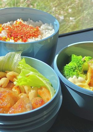 タロの弁当22 ゴマだれ鶏バターピー入り-レシピのメイン写真