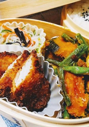 南瓜とチキンの醤油バター煮弁当-レシピのメイン写真