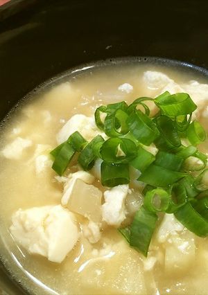 れんこんとホロホロ豆腐のホット味噌汁-レシピのメイン写真