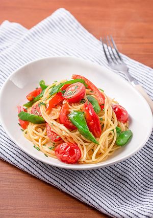 顆粒みそで簡単！夏野菜のペペロンチーノ-レシピのメイン写真