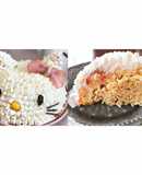 パスタとポテサラの立体ケーキ