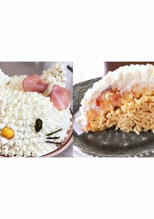 パスタとポテサラの立体ケーキ-レシピのメイン写真