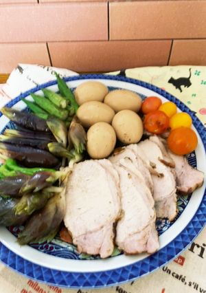 圧力鍋で柔らか豚ロース肉の煮豚と煮卵-レシピのメイン写真