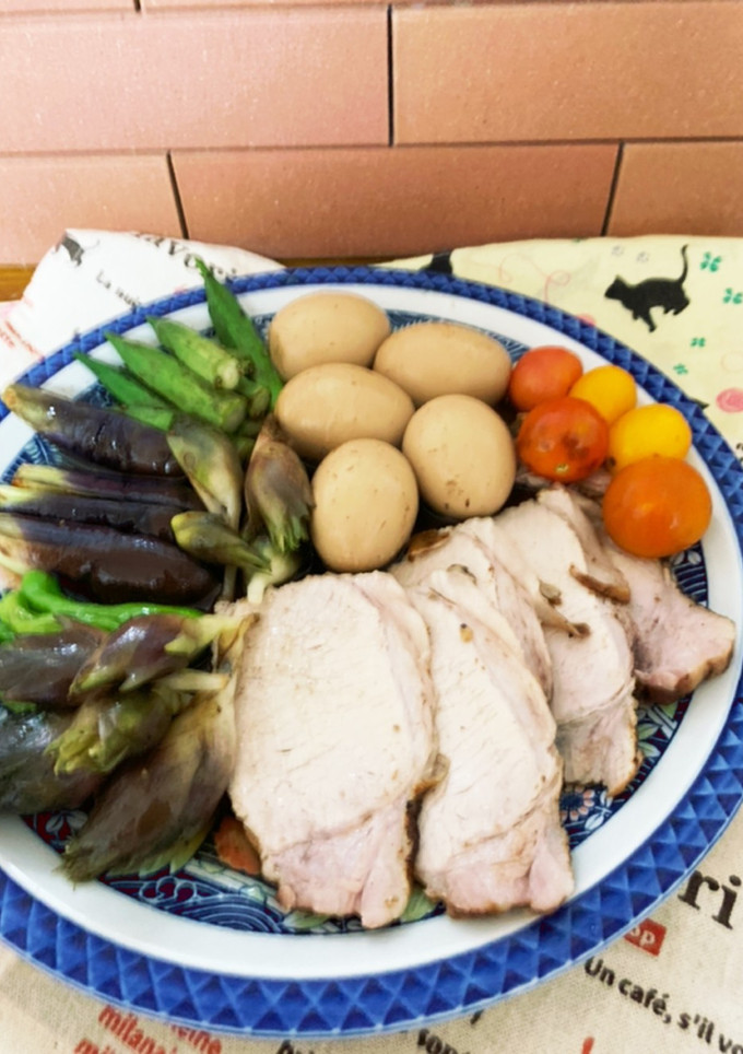 圧力鍋で柔らか豚ロース肉の煮豚と煮卵-レシピのメイン写真