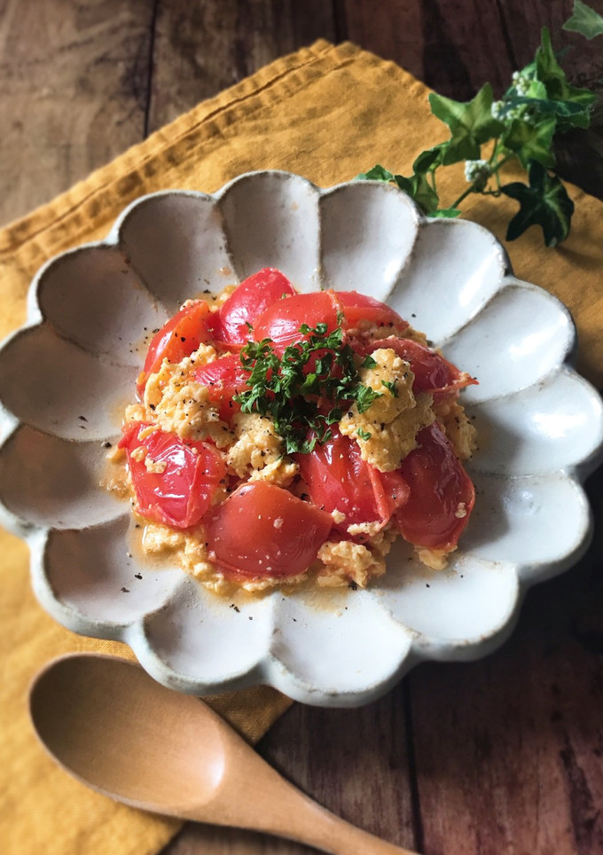 ふわふわたまごとトマトのマヨ炒め-レシピのメイン写真