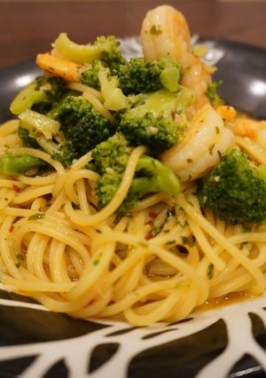 海老とブロッコリーのオイルパスタ-レシピのメイン写真