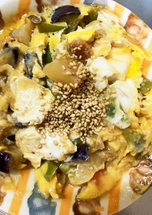 全てレンジ温野菜卵梅味噌味チャンプル-レシピのメイン写真
