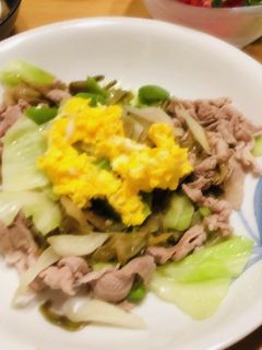 ザーサイと豚肉キャベツ炒め-レシピのメイン写真