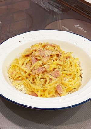 ワンパンで簡単!生クリ不使用カルボナーラ-レシピのメイン写真