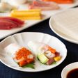ライスペーパーの手巻き海鮮丼風