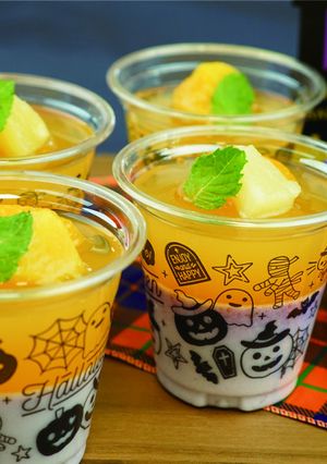 作り方簡単! 2層のハロウィンゼリー♬-レシピのメイン写真