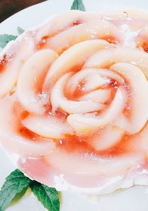 桃の豆腐レアチーズケーキ-レシピのメイン写真