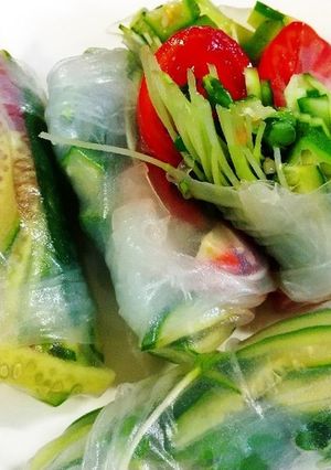 ミニトマトとオクラの生春巻-レシピのメイン写真