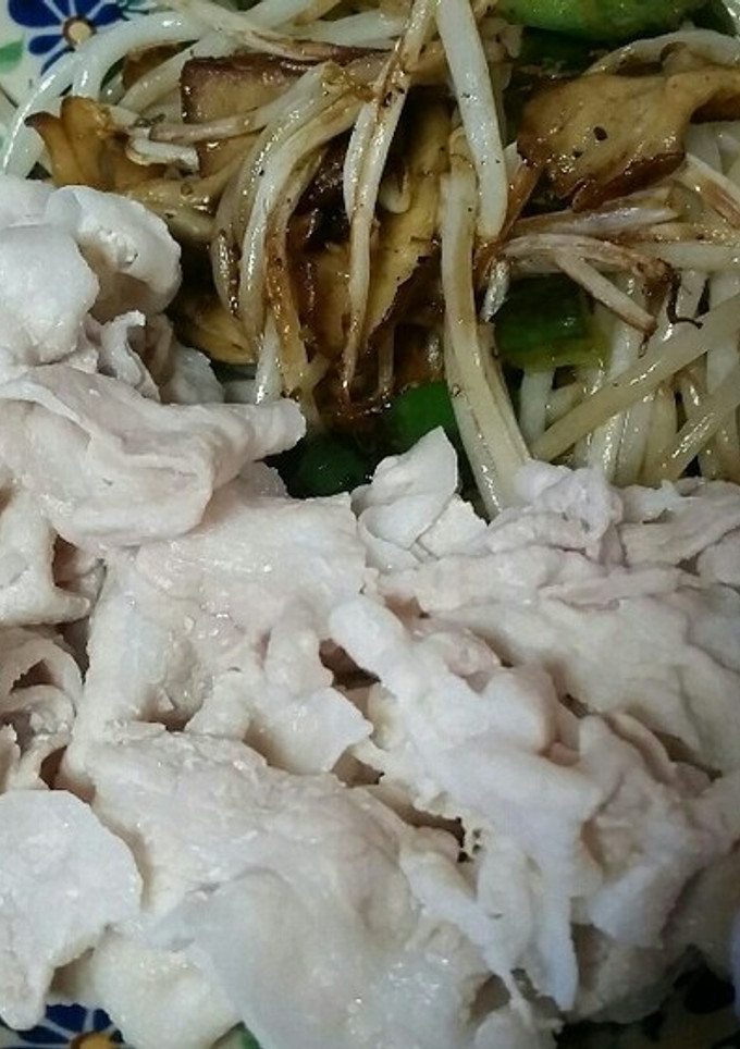 金森式ダイエット。豚しゃぶと野菜炒め-レシピのメイン写真