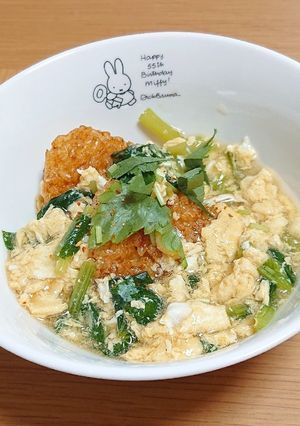 冷凍食品アレンジ☆ 焼おにぎりにあんかけ-レシピのメイン写真