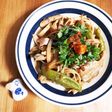 舞茸と万願寺とうがらしの和そばパスタ