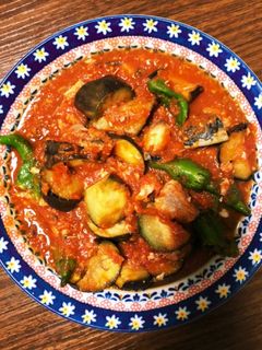 ナスとししとうのサバ缶とまと煮-レシピのメイン写真