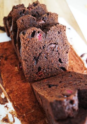 米粉のダブルチョコ&ベリーパウンドケーキ-レシピのメイン写真