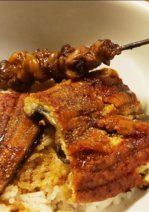 安い鰻で★鰻＆うな肝丼★肝吸い付き-レシピのメイン写真