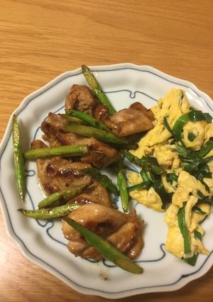アスパラと鳥もも肉の和風炒め-レシピのメイン写真