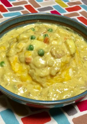 超簡単☆ホワイトシーフードカレーのたま丼-レシピのメイン写真