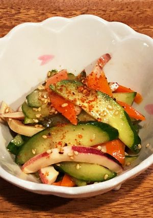 煮イカときゅうりと人参の中華サラダ-レシピのメイン写真