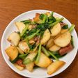 かぶとベーコンのにんにく醤油炒め