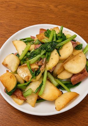 かぶとベーコンのにんにく醤油炒め-レシピのメイン写真
